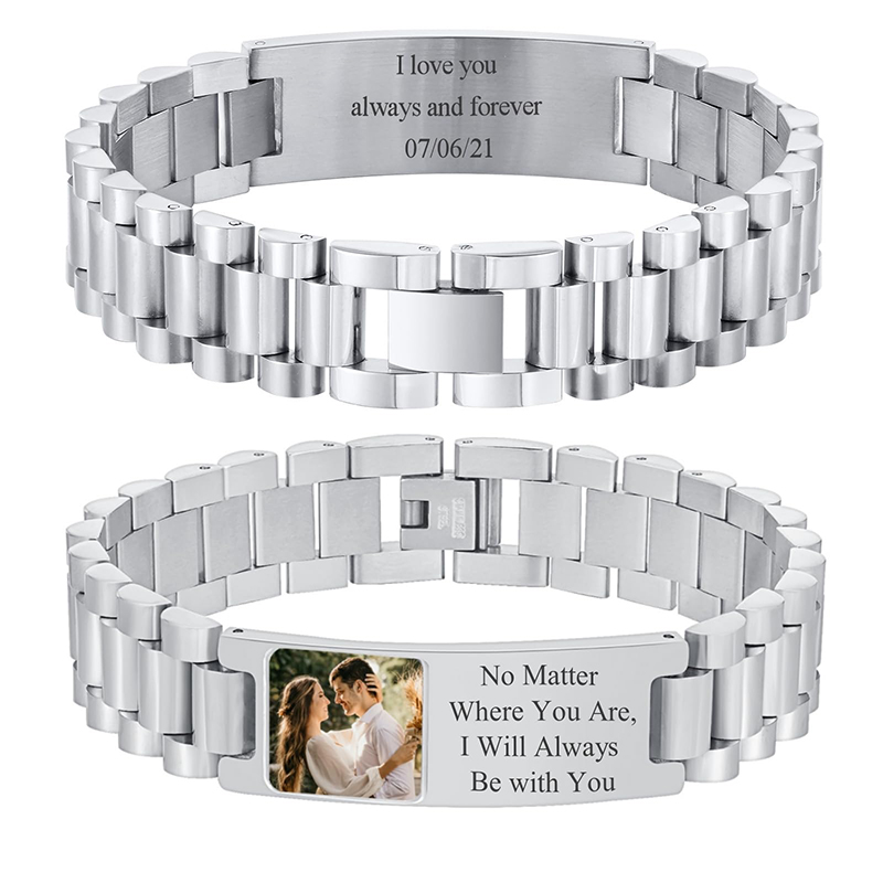 Jewelry Clasp Watches - Immagine personalizzata Bracciale con testo Cinturino