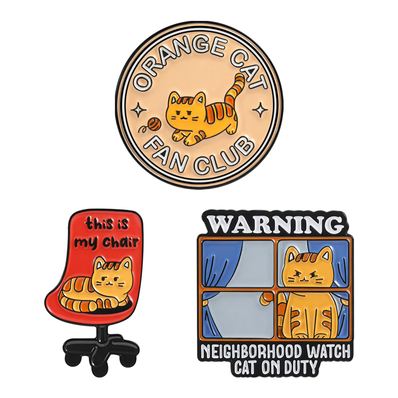Jewelry Watches For Kids - Spille in smalto Orange Cat Fan