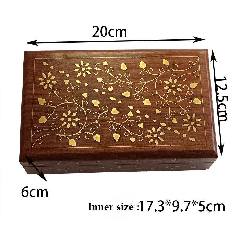 Indian Jewelry Watches - Scatola Artigianale in Legno Massello Intarsiata