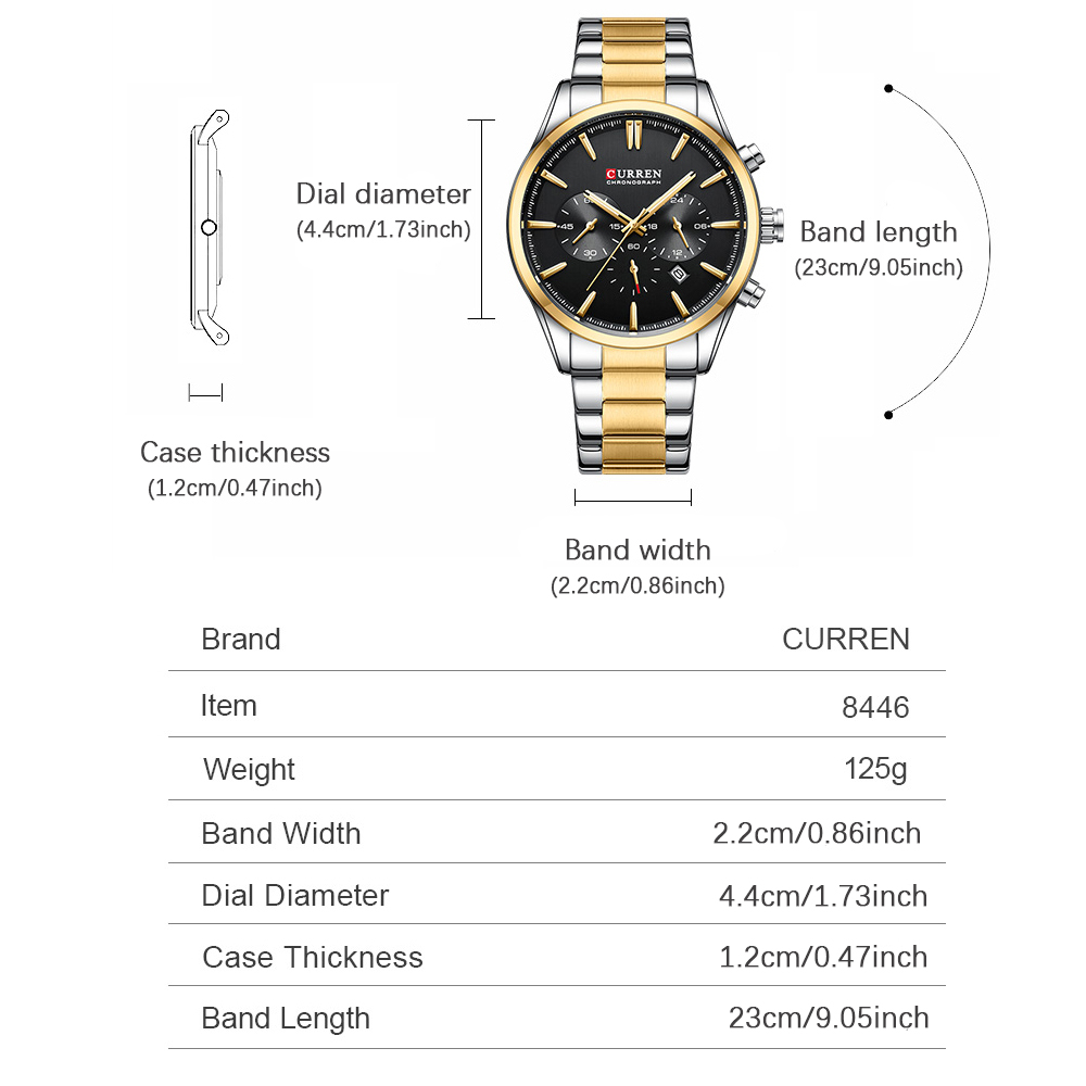 CURREN Casual Quarzo Crono Oro - Jewelry And Watches recensione e prezzo