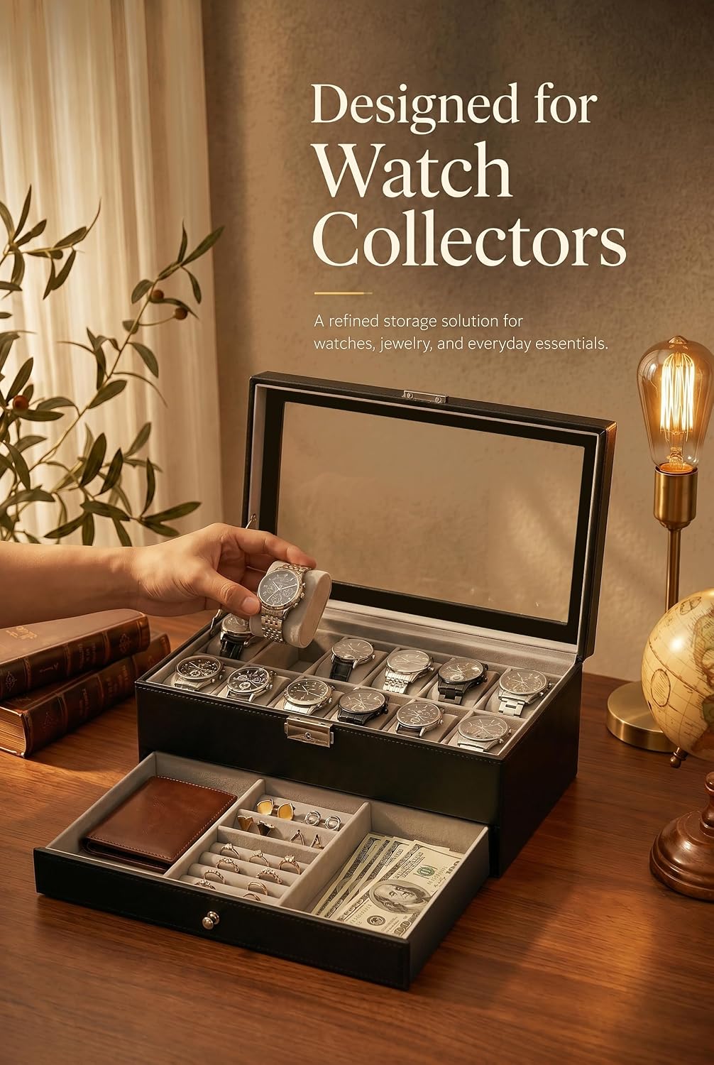 Scatola Porta Orologi da Uomo, - Jewelry Watches & Accessories recensione e prezzo