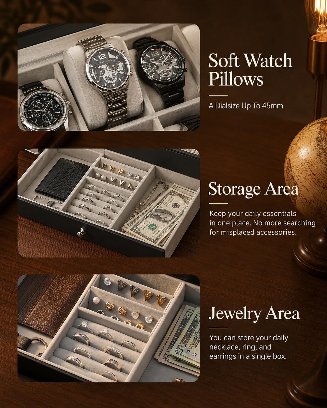 Scatola Porta Orologi da Uomo, - Jewelry Watches & Accessories recensione e prezzo